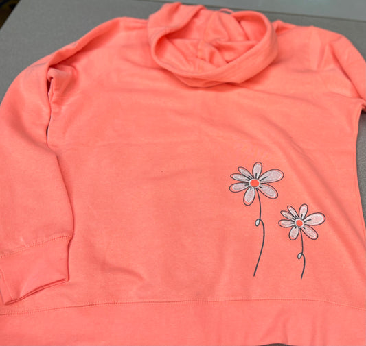 Peach Flower  Zip Hoodie S-4X