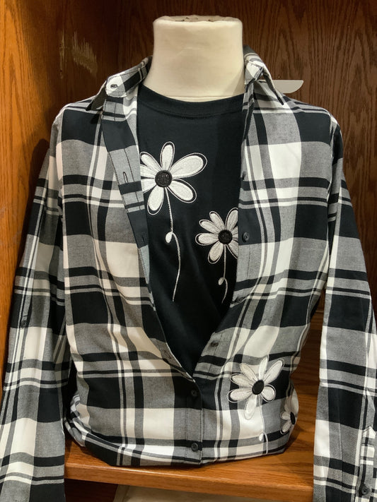 Black/White Flannel Tunic  S-4X