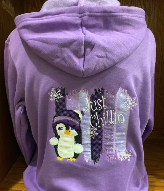 Purple Penguin Zip Hoodie S-4X