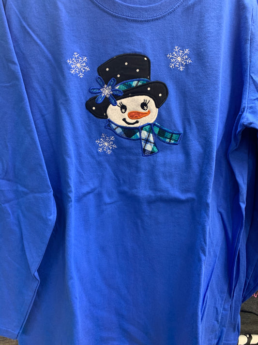 ROYAL BLUE  SNOWGIRL LONG SLEEVE T-SHIRT SM-4X