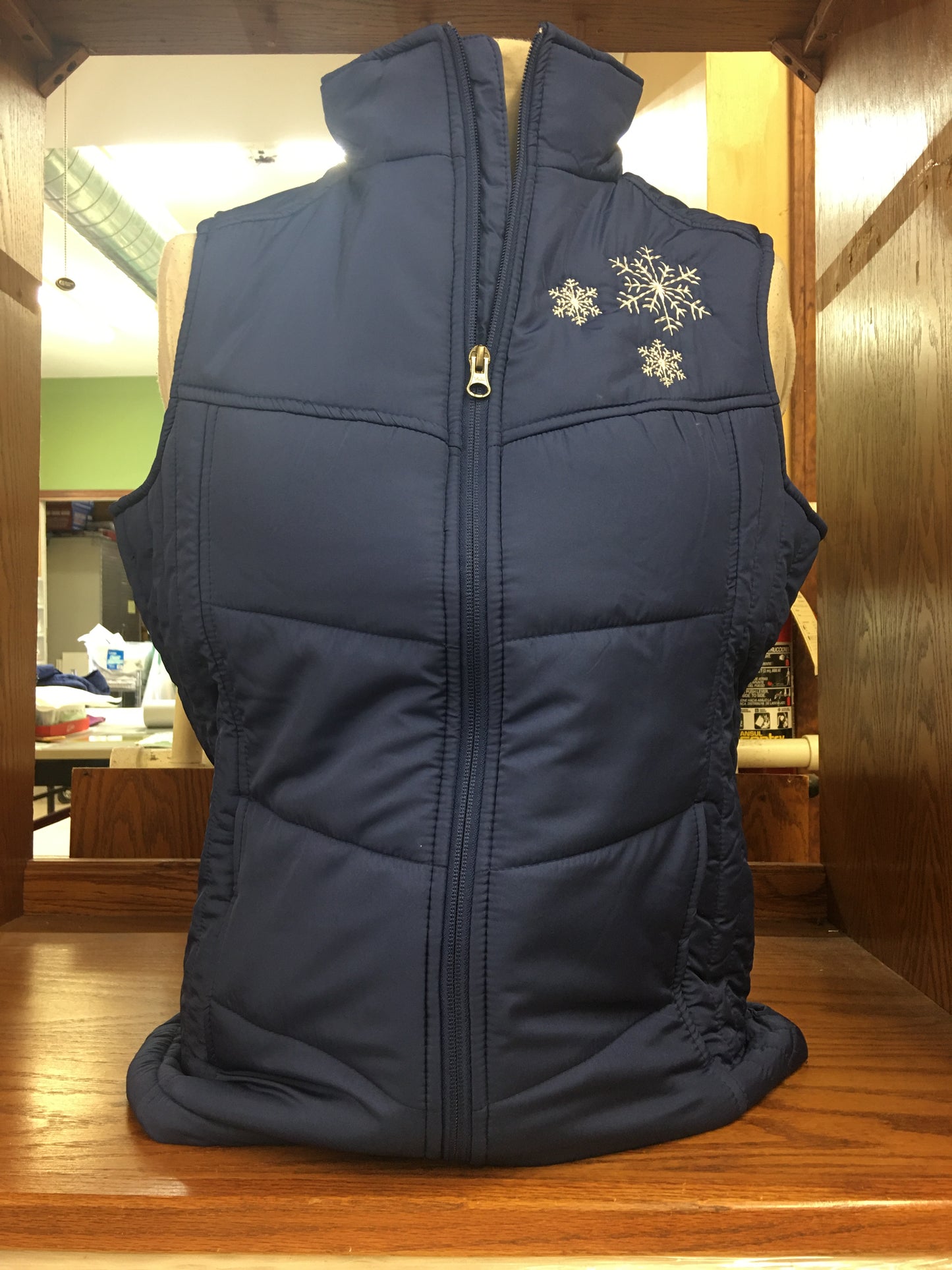 Blue Quilted Snowman Vest SM-4X